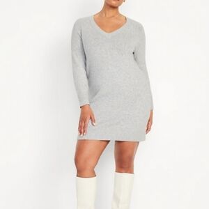 Elegant Gray Knit Dress